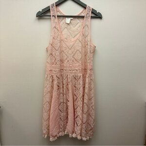 Anthro Pink Lace Dress